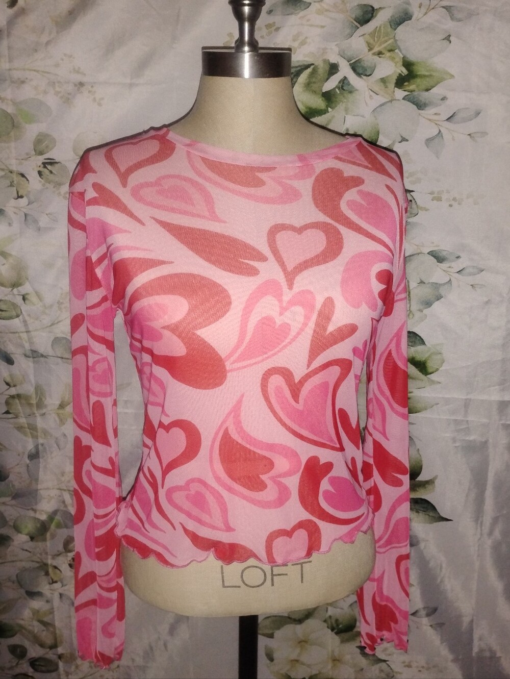 5For$12 Mesh Heart Long Sleeve